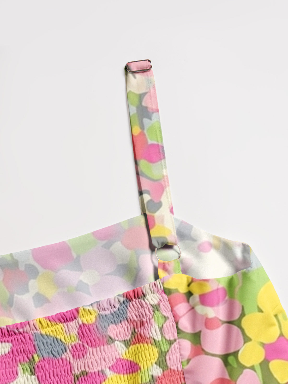 Floral Candy Confetti  Print Wide Straps Maxi Dress With Pockets