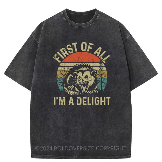 Vintage First Of All I'M A Delight Washed T-Shirt