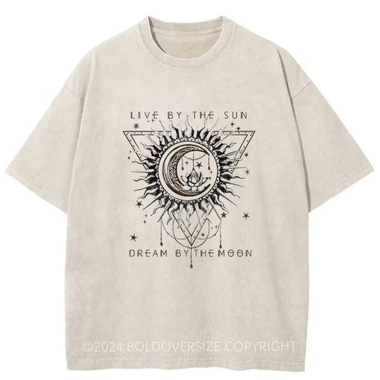 Vintage Live By Sun Dream By Moon Washed T-Shirt