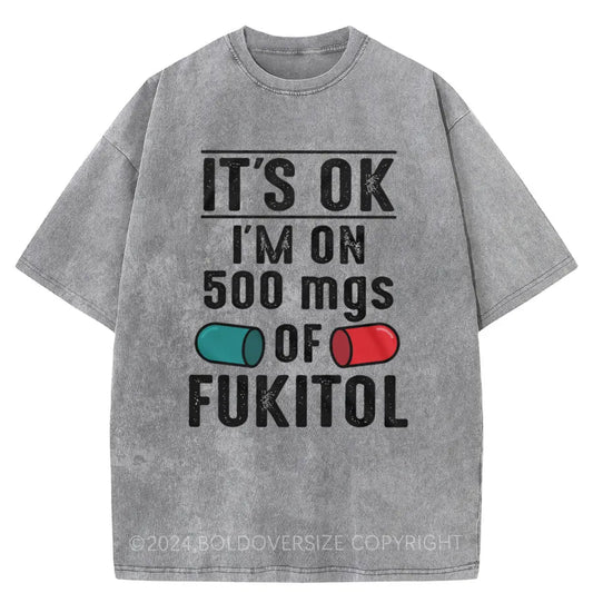 Vintage Funny Fukitol Humorous Washed T-Shirt