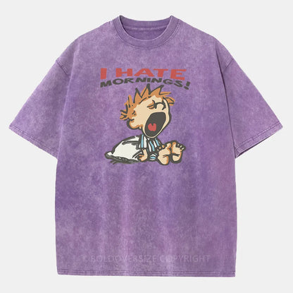 Vintage I Hate Mornings Washed T-Shirt