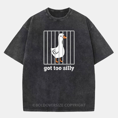 Vintage Goose Funny Washed T-Shirt