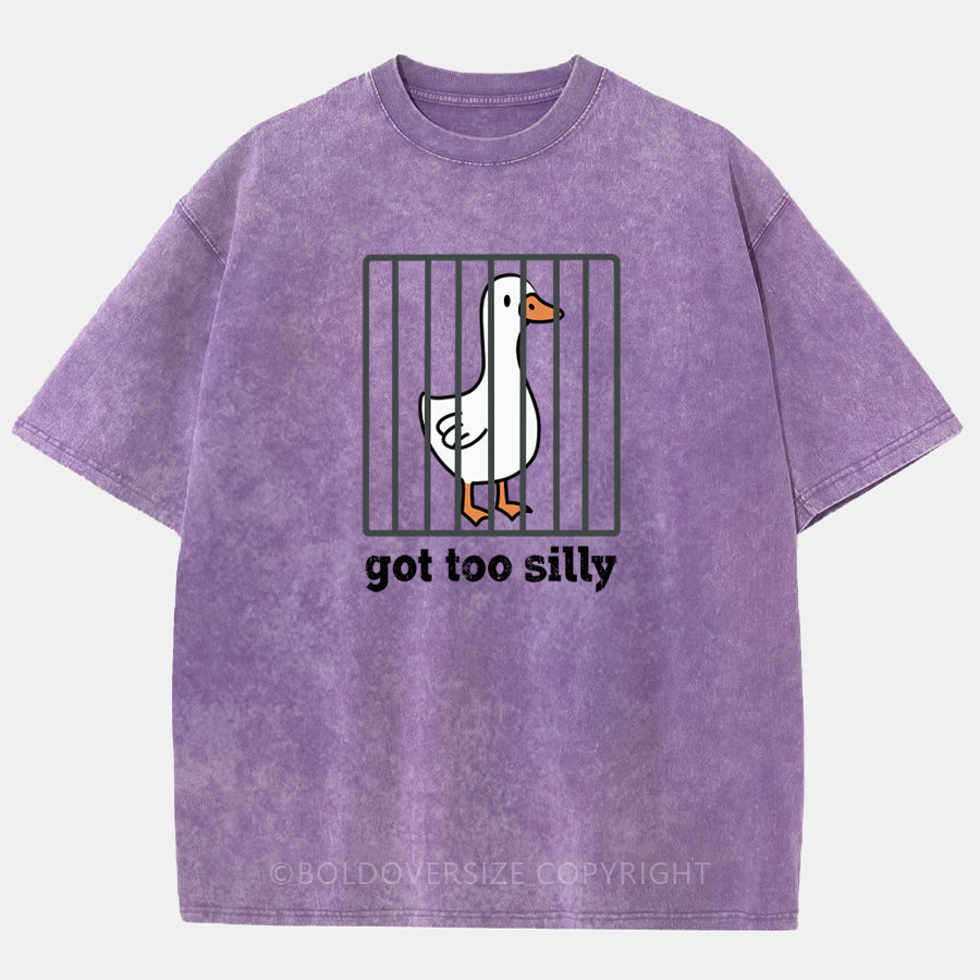 Vintage Goose Funny Washed T-Shirt
