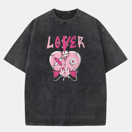 Vintage Loser Lover Heart Washed T-Shirt