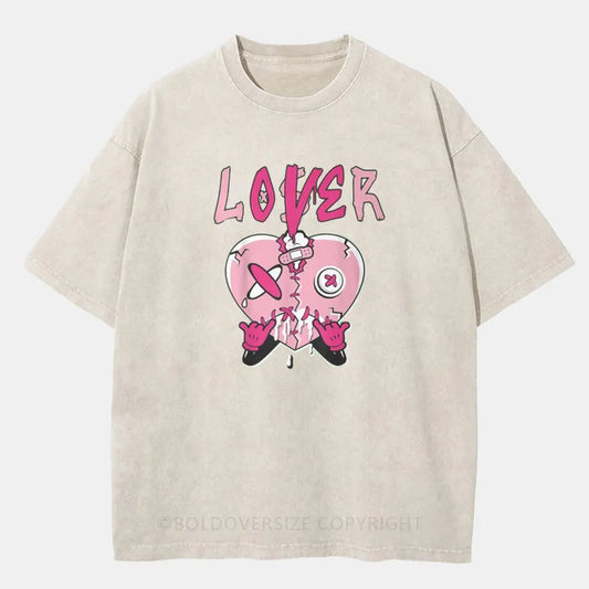 Vintage Loser Lover Heart Washed T-Shirt