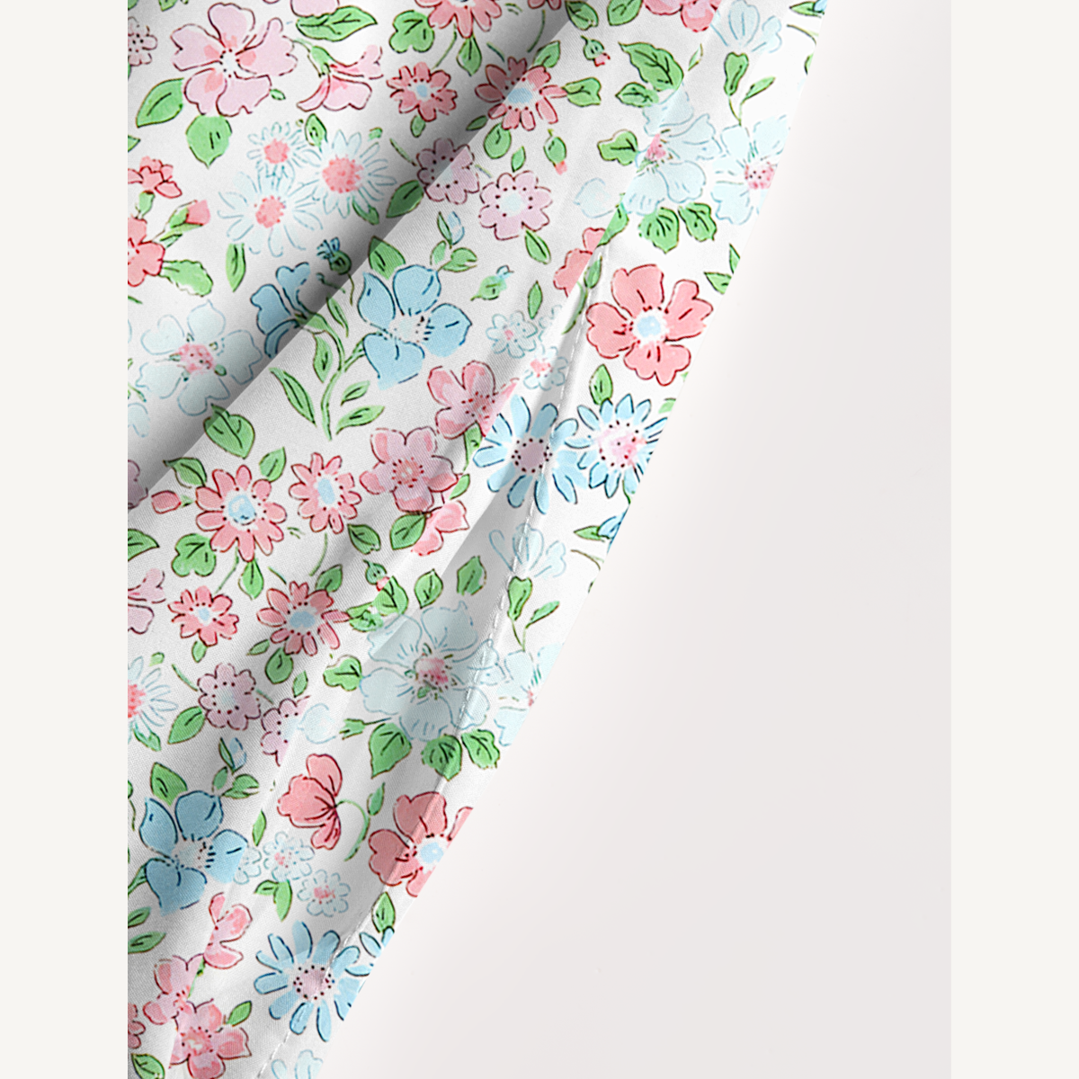 Square Neck Pastel Cottage Floral Print Wide Straps Maxi Dress With Pockets
