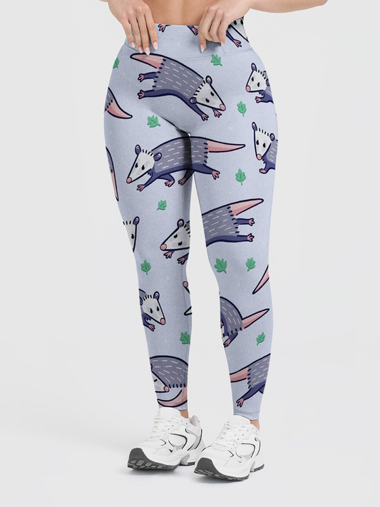 Vintage Cartoon Opossum Leggings