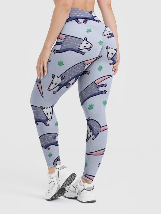 Vintage Cartoon Opossum Leggings