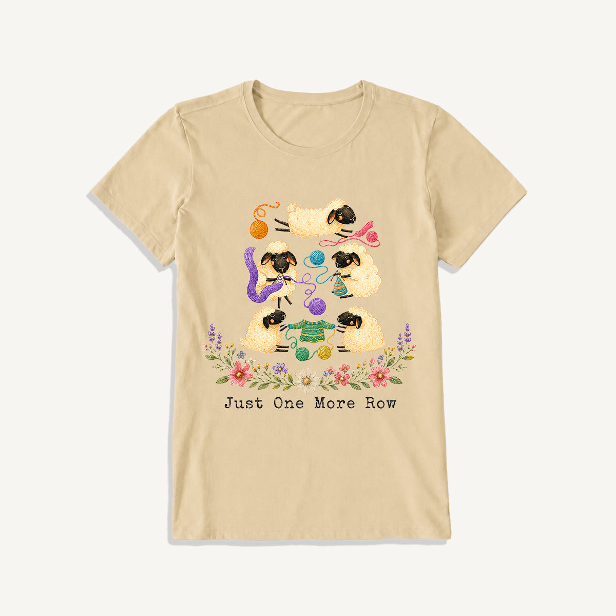 Woolly Meadow Craft Garden Print Crew Neck Cotton Tee