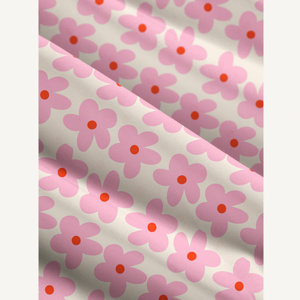 Pink Flower Print Wide Straps Maxi Dress With Pockets