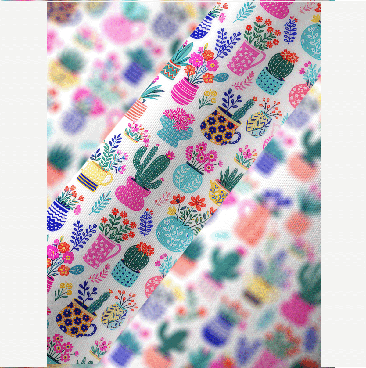 Cactus and Flowers Kimono Sleeve Kaftan Dress