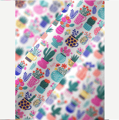 Cactus and Flowers Kimono Sleeve Kaftan Dress