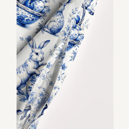 Delft Farm Print Wide Straps Maxi Dress With Pockets