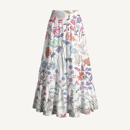 Bohemian Wildflower Garden Print Convertible Maxi Skirt & Strapless Dress