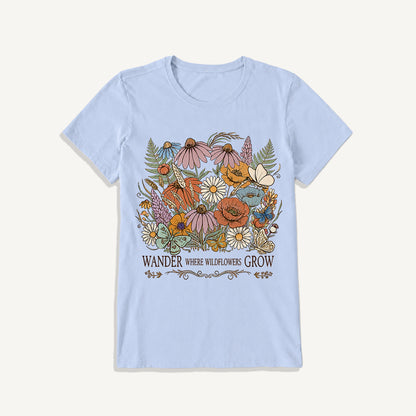 Wander Wildflowers Print Crew Neck Cotton Tee