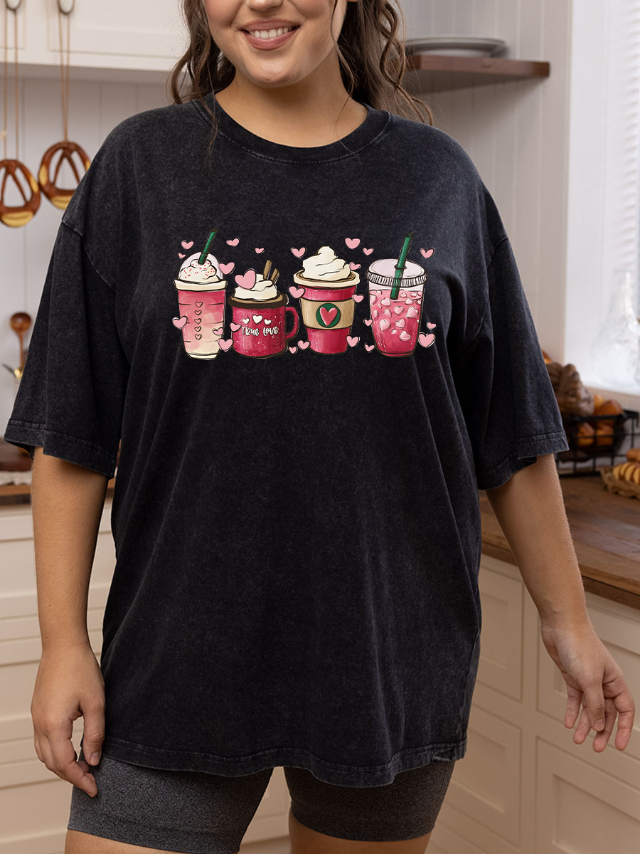 Vintage Valentine Coffee Washed T-Shirt