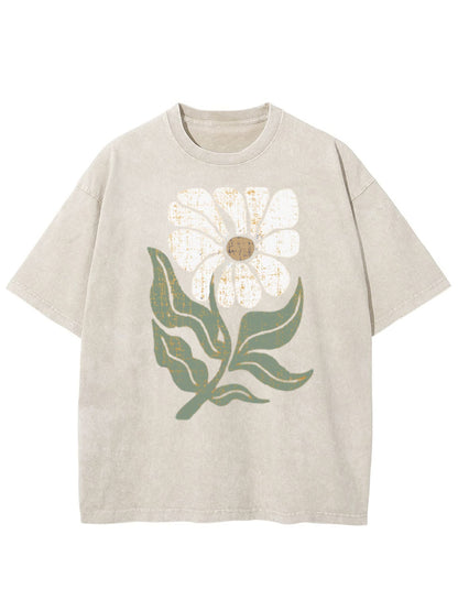 Vintage Boho Daisy Flower Washed T-Shirt