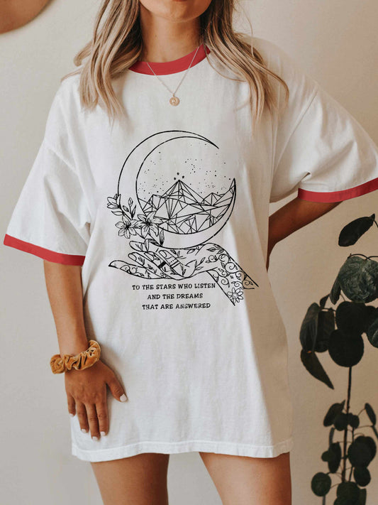 Vintage To The Stars Who Listen And The Dreams That Are Answered Ringer Tee