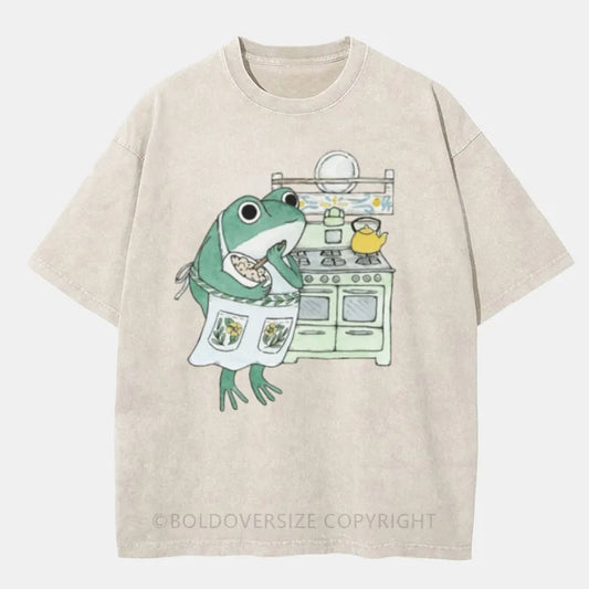 Vintage Cooking Frog Washed T-Shirt