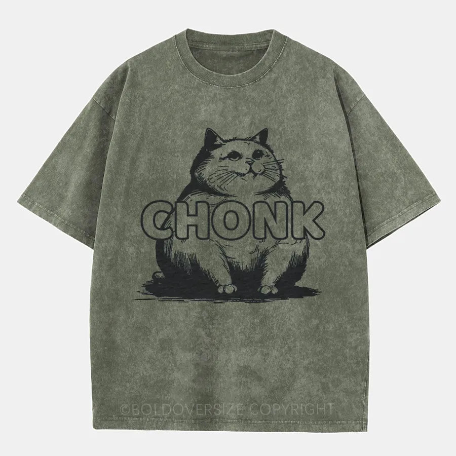 Vintage Chonk Cat Washed T-Shirt