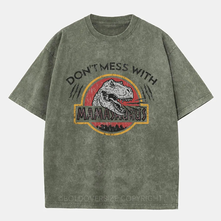 Vintage Don'T Mess With Mamasaurus Washed T-Shirt