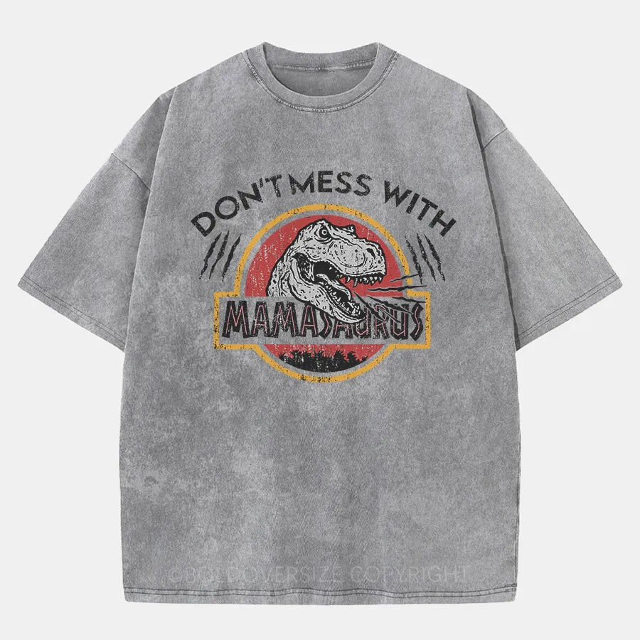 Vintage Don'T Mess With Mamasaurus Washed T-Shirt