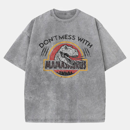 Vintage Don'T Mess With Mamasaurus Washed T-Shirt