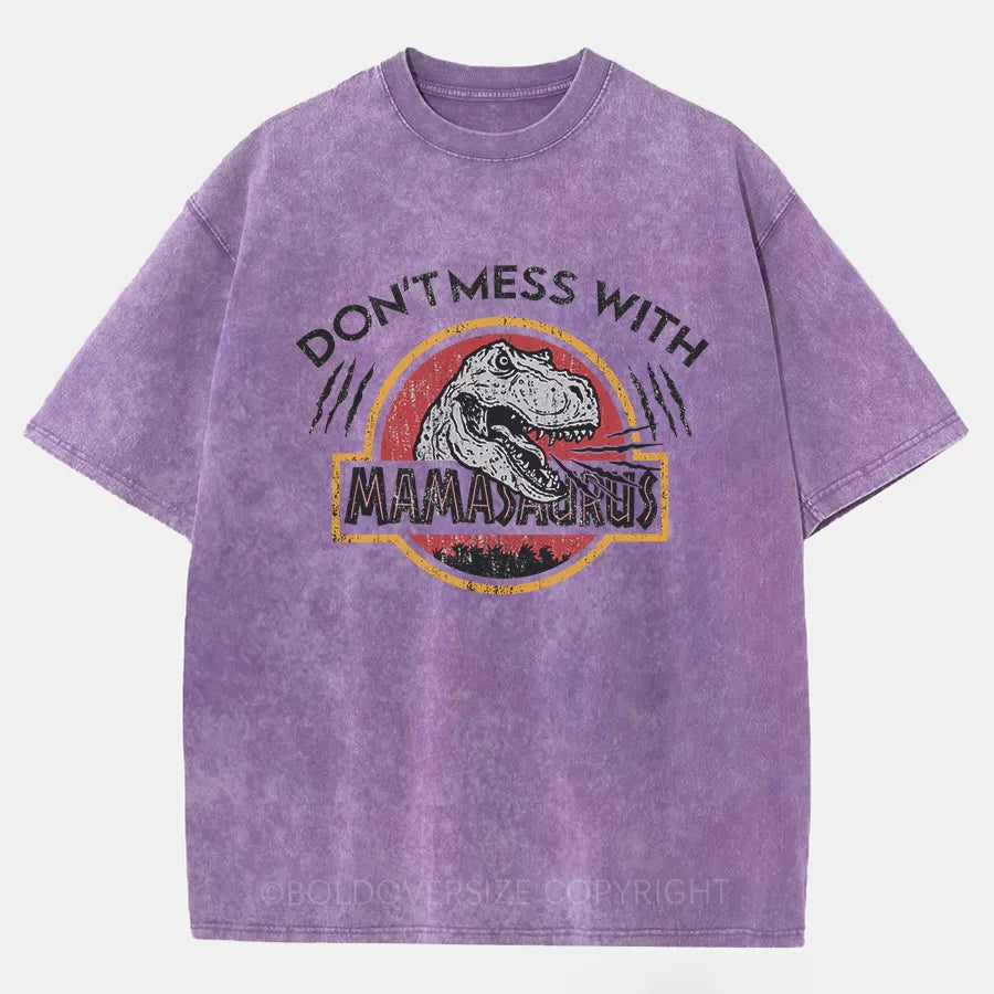 Vintage Don'T Mess With Mamasaurus Washed T-Shirt