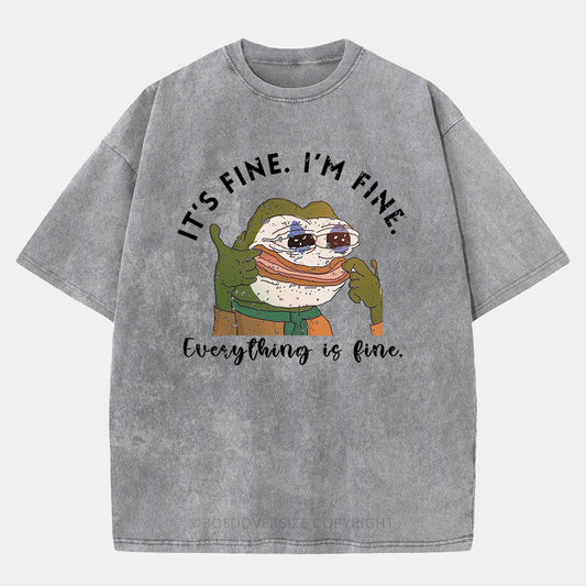 Vintage I'm Fine Washed T-Shirt
