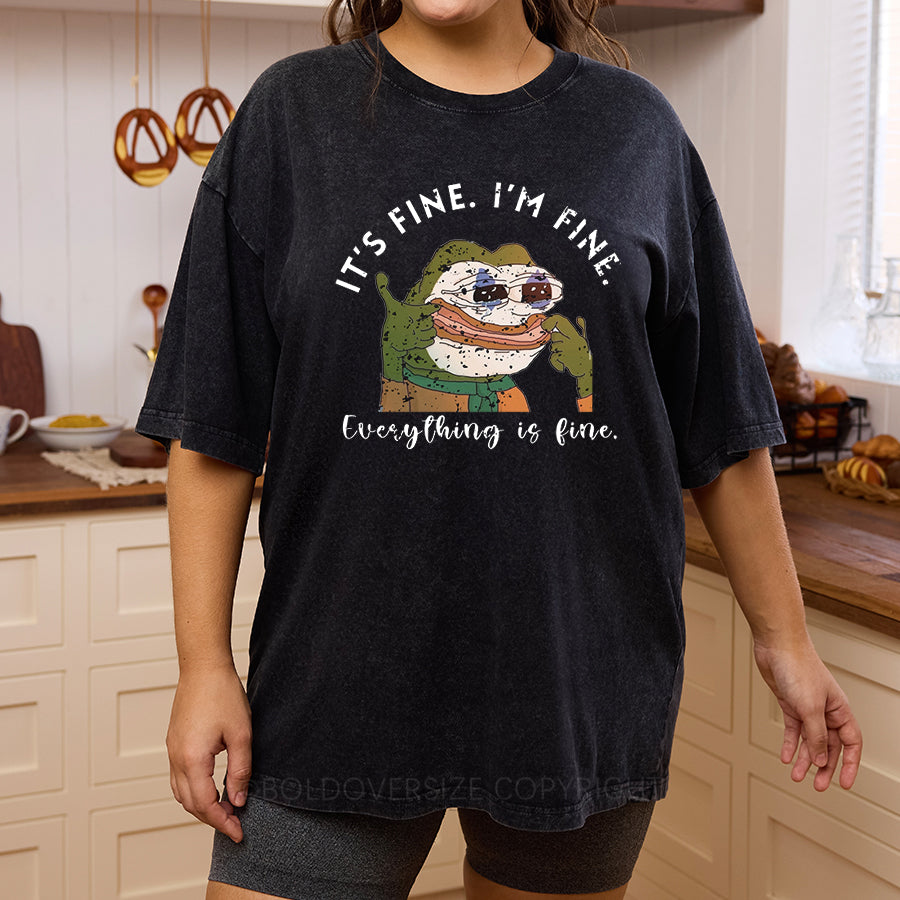 Vintage I'm Fine Washed T-Shirt