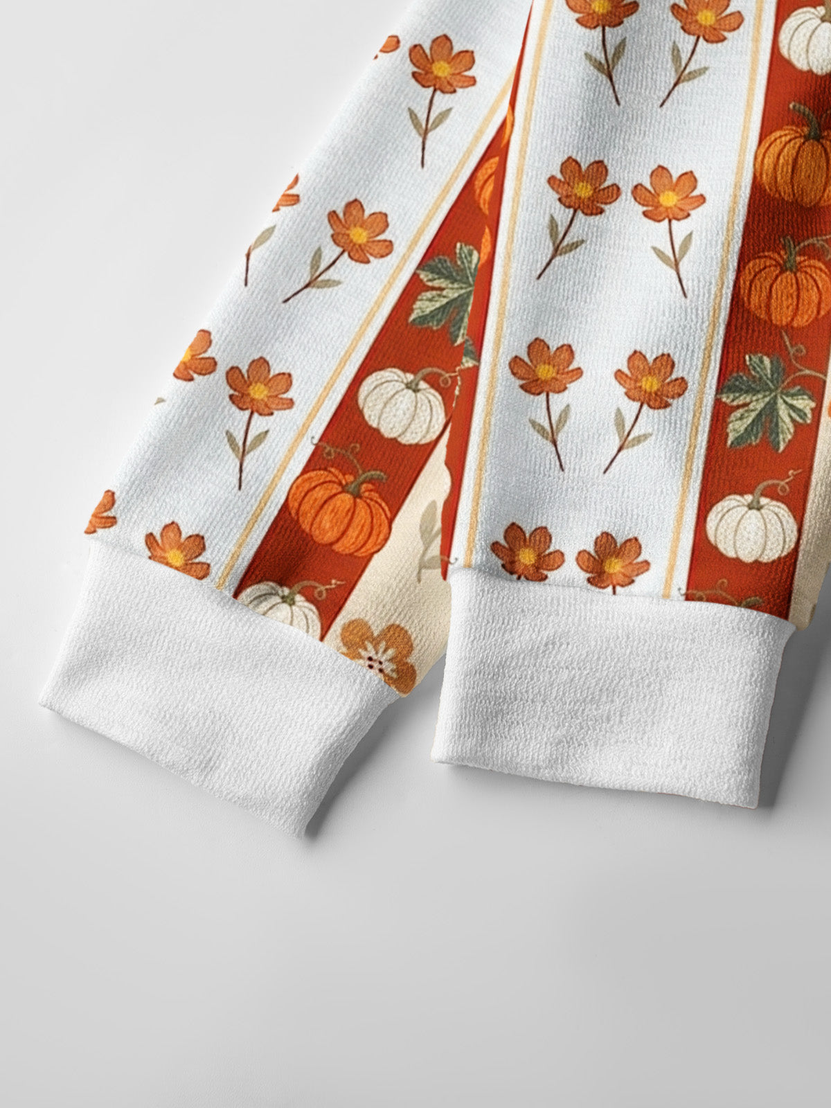 Lightweight Crew Neck Long‑Sleeve Cropped Autumn Pumpkin Patch Stripe Print Fine‑Knit Cardigan