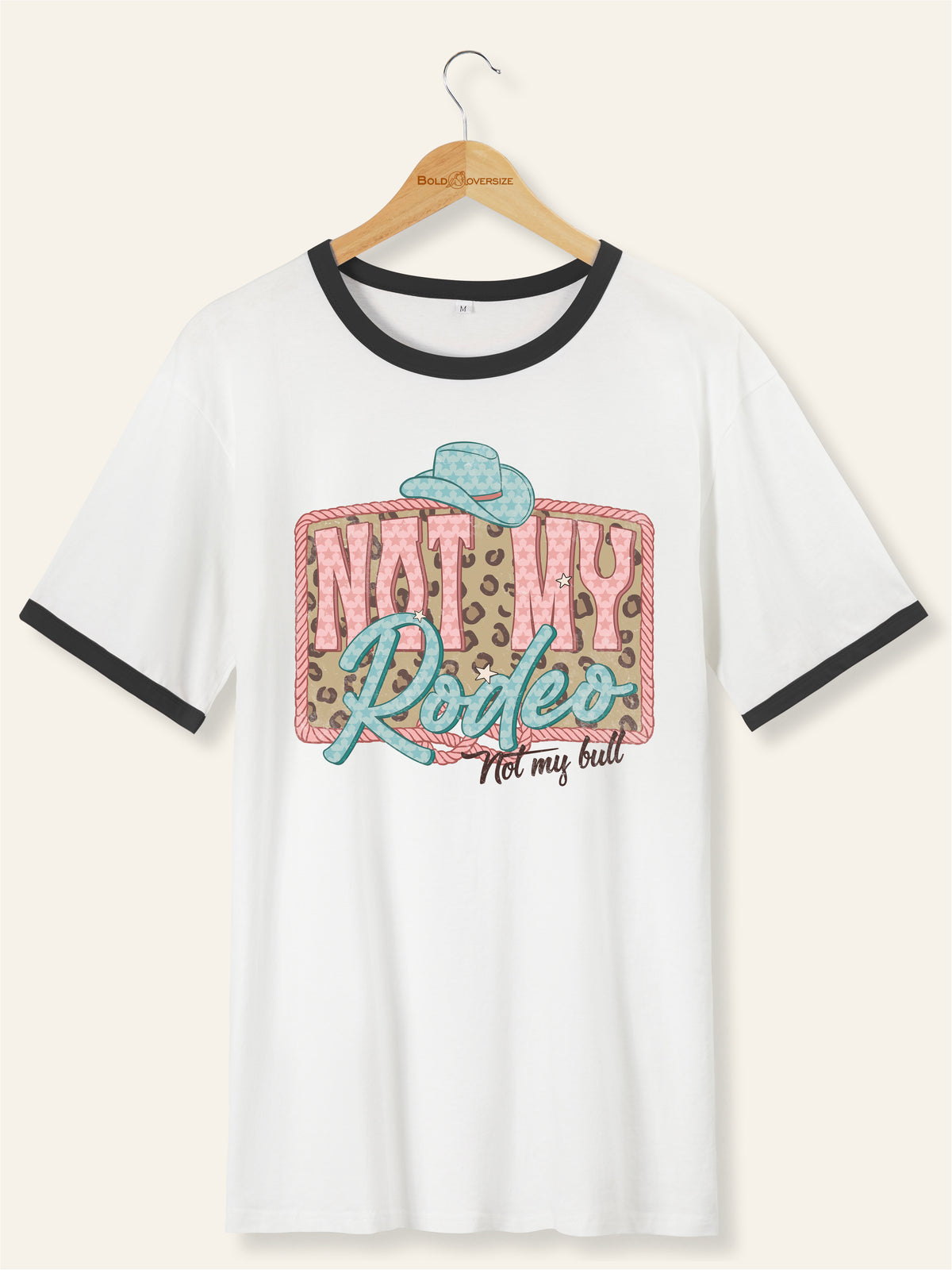 Vintage Not My Rodeo Ringer Tee
