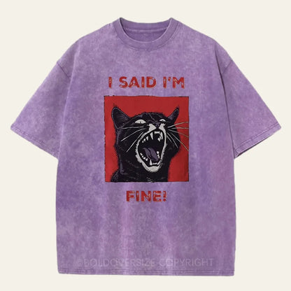 Vintage I'm Fine Washed T-Shirt