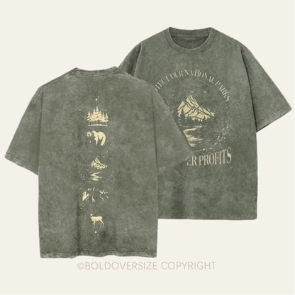 Vintage Subtle Resist 2 Side Patten Washed T-Shirt