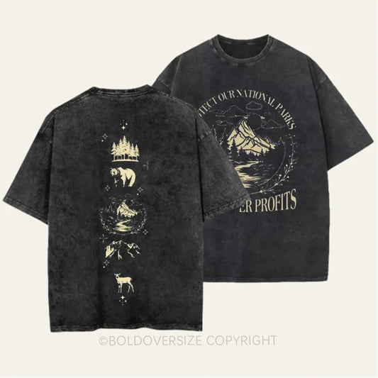 Vintage Subtle Resist 2 Side Patten Washed T-Shirt