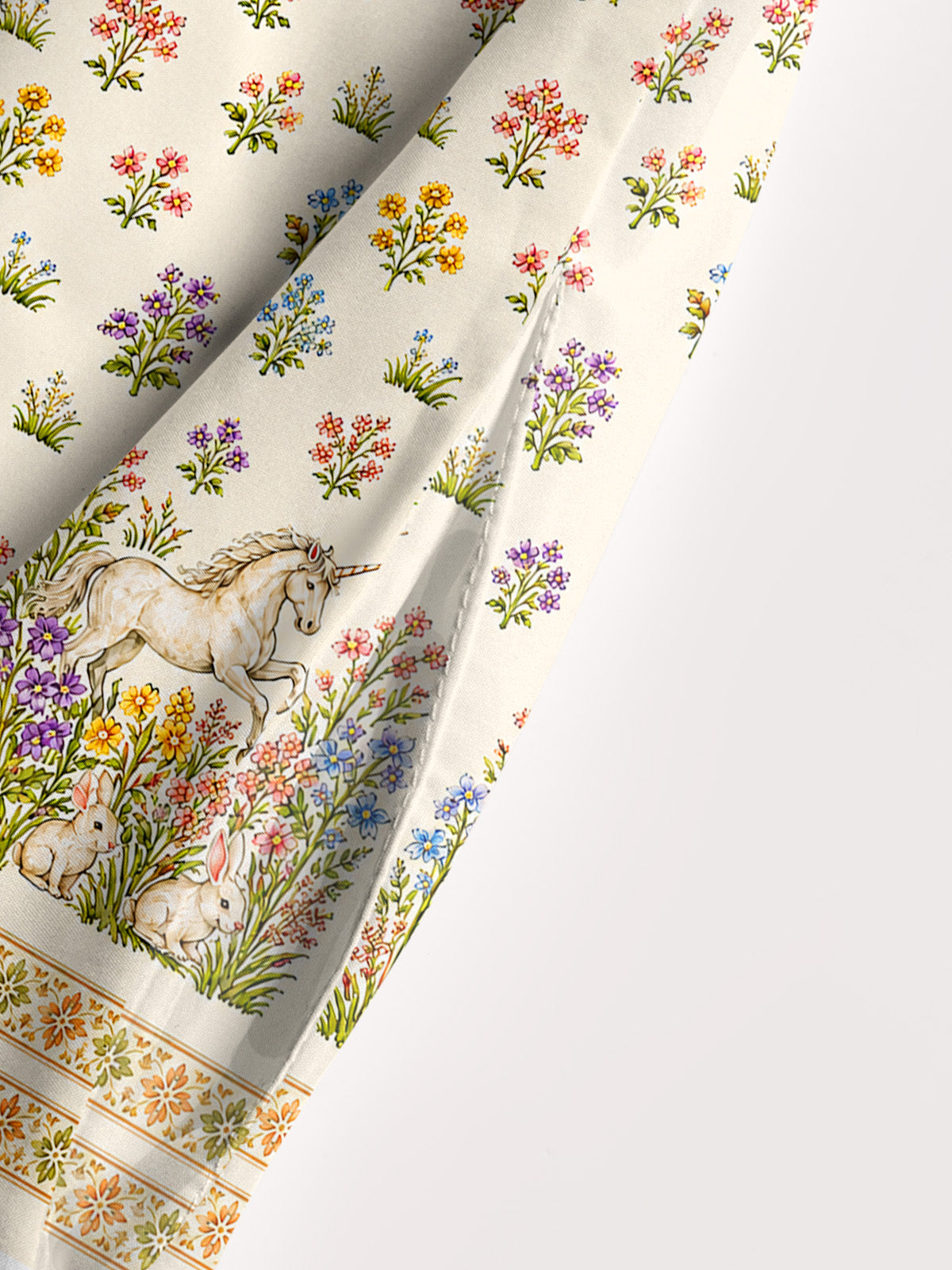 Enchanted Unicorn Garden Print Wide Straps Maxi Dress With Pockets