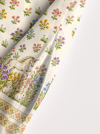 Enchanted Unicorn Garden Print Wide Straps Maxi Dress With Pockets
