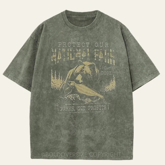 Vintage Protect Our National Park Bear Washed T-Shirt