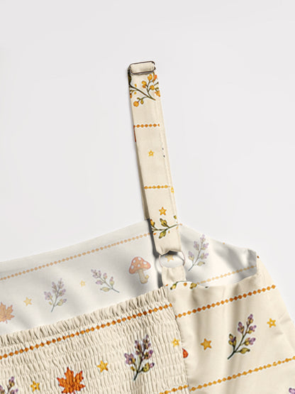 Ghostly Harvest Garden Print Wide Straps Maxi Dress With Pockets