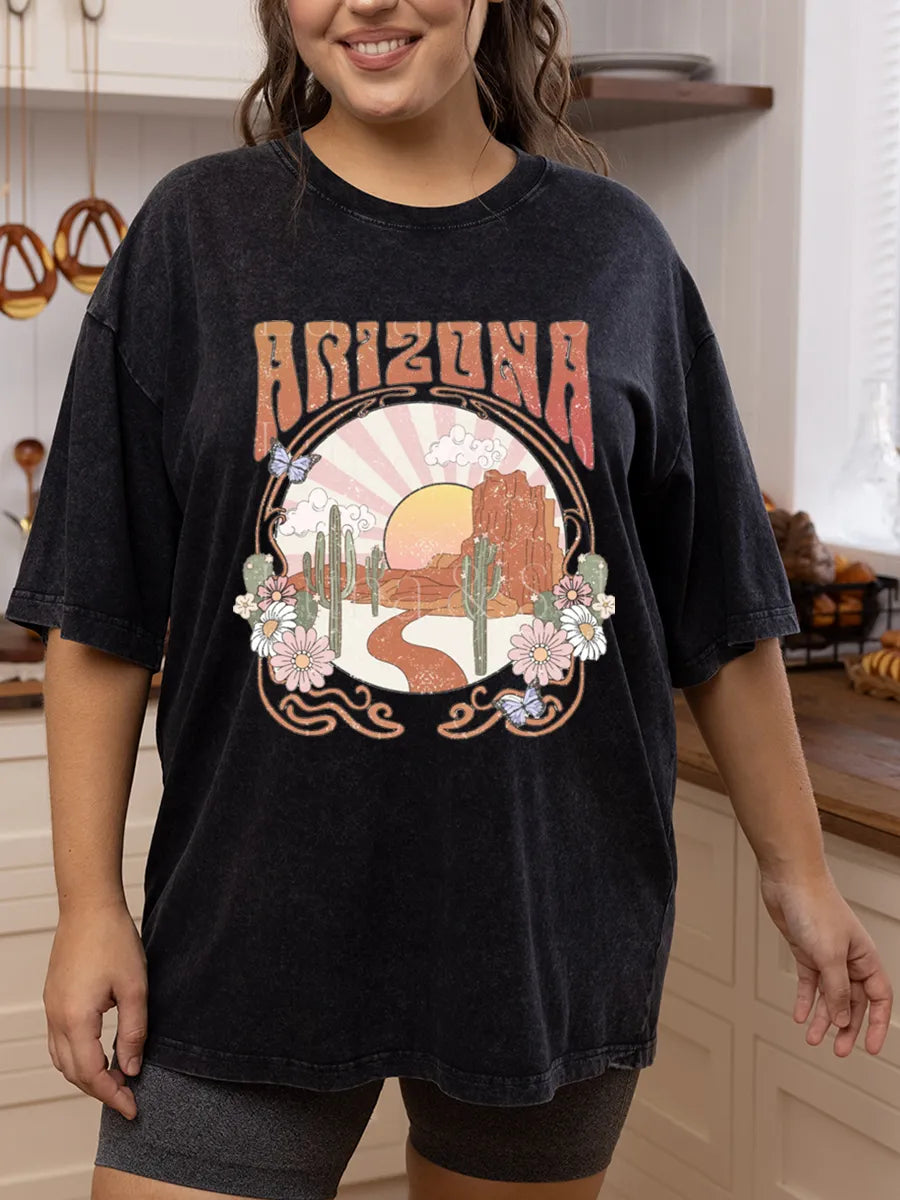 Vintage Trendy Deser Washed T-Shirt