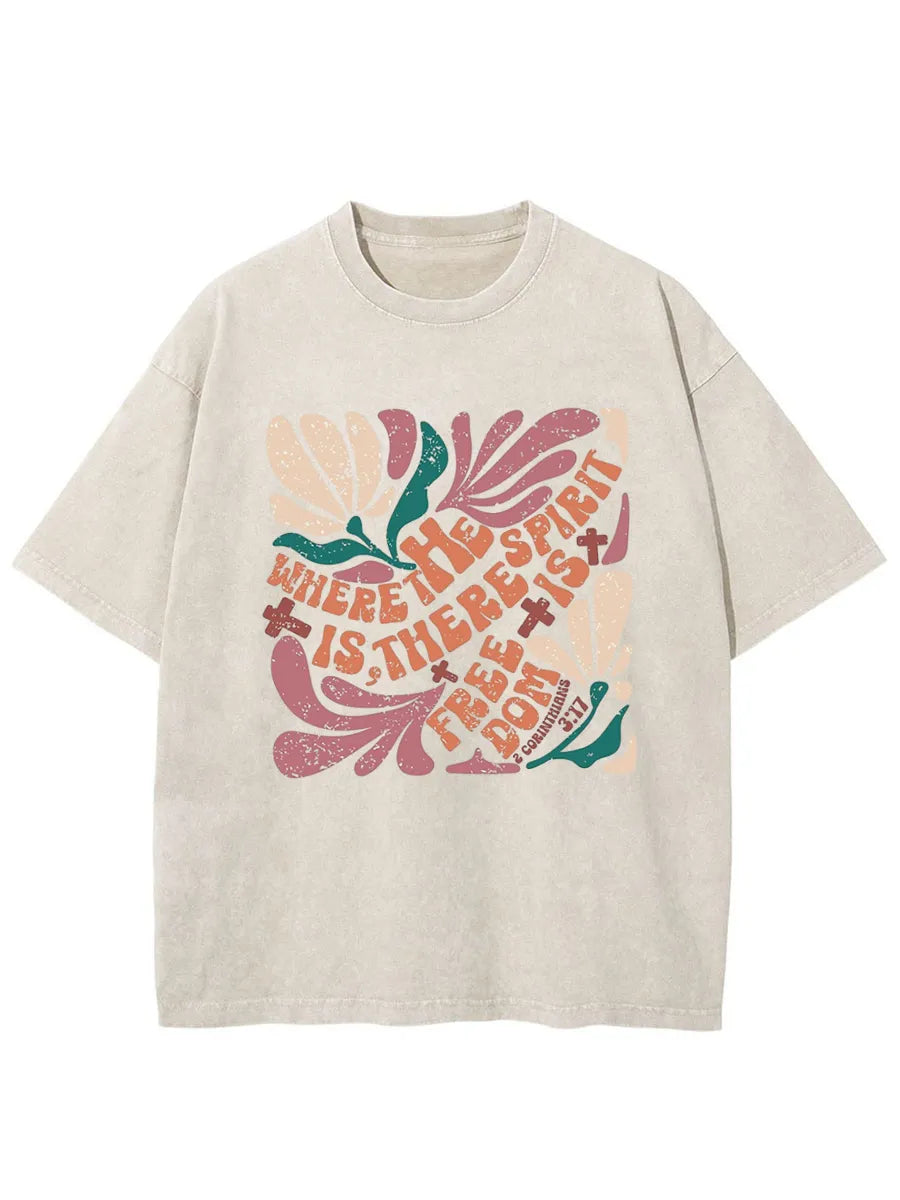 Vintage Boho Flowers Washed T-Shirt
