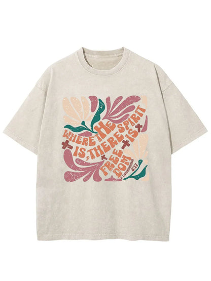 Vintage Boho Flowers Washed T-Shirt