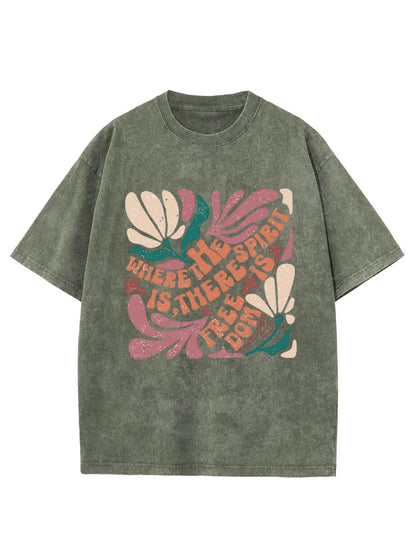 Vintage Boho Flowers Washed T-Shirt