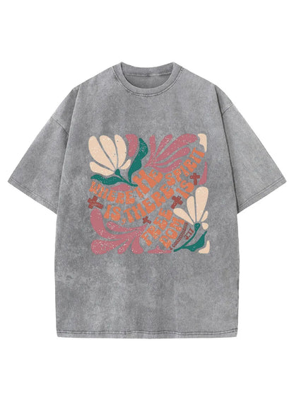 Vintage Boho Flowers Washed T-Shirt
