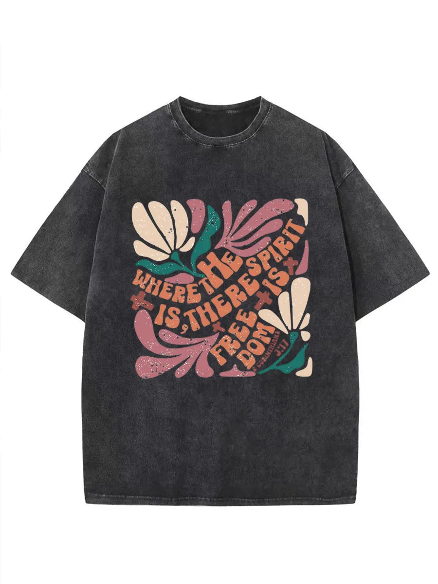 Vintage Boho Flowers Washed T-Shirt