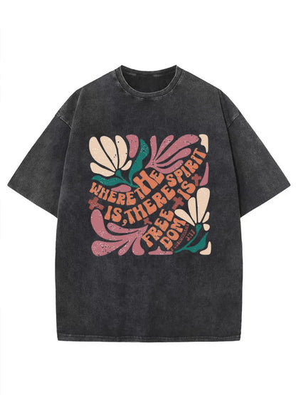 Vintage Boho Flowers Washed T-Shirt
