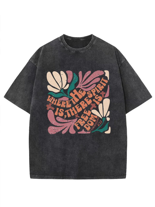 Vintage Boho Flowers Washed T-Shirt