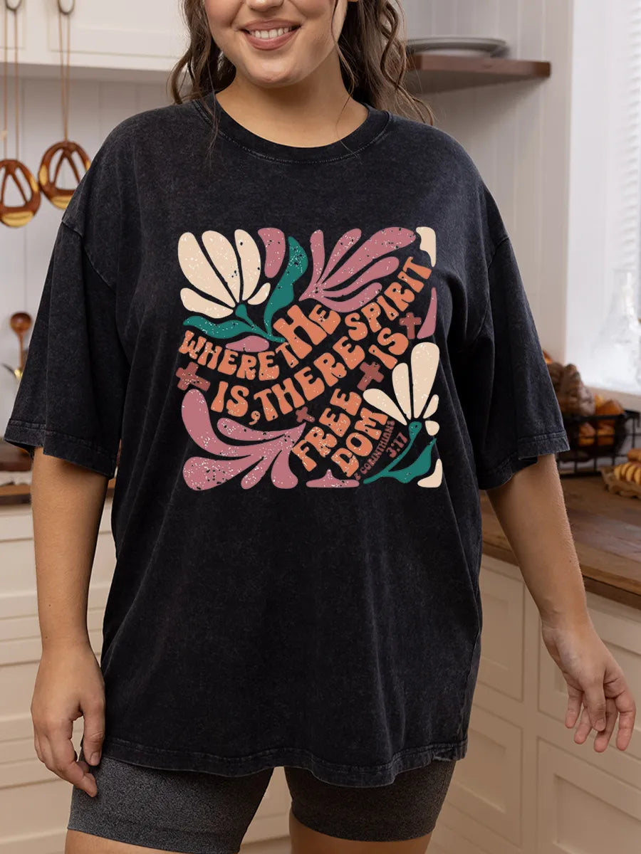 Vintage Boho Flowers Washed T-Shirt