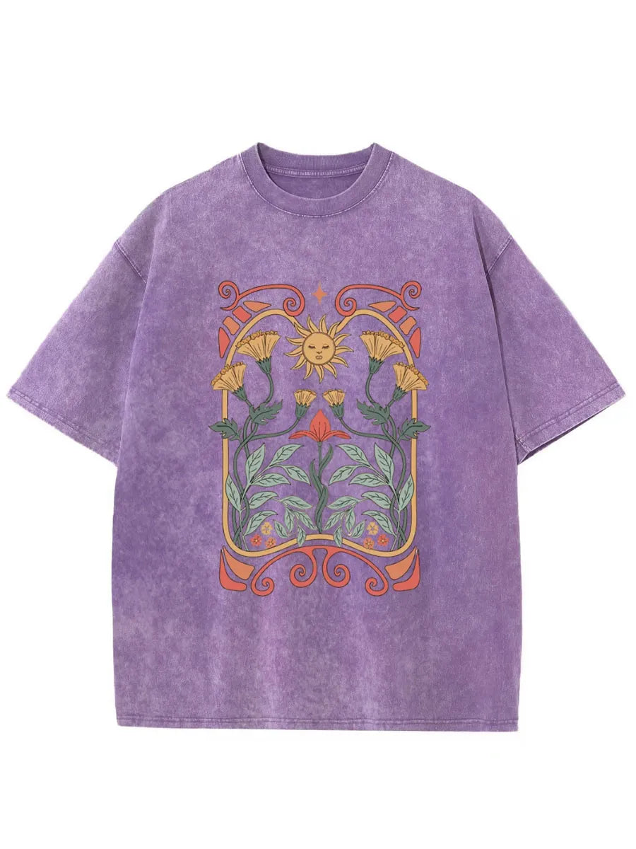 Vintage Boho Floral Washed T-Shirt
