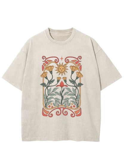 Vintage Boho Floral Washed T-Shirt